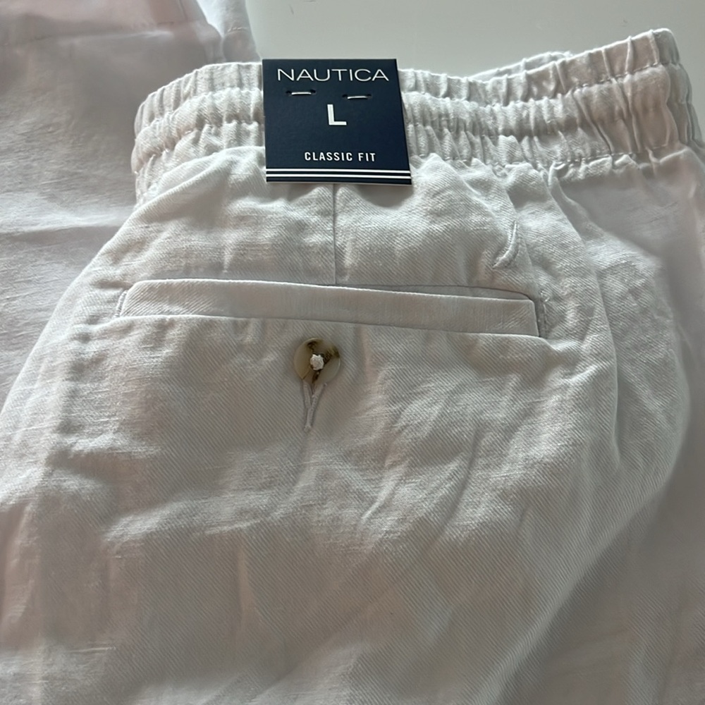 NWT Náutica white linen pants. Drawstring.